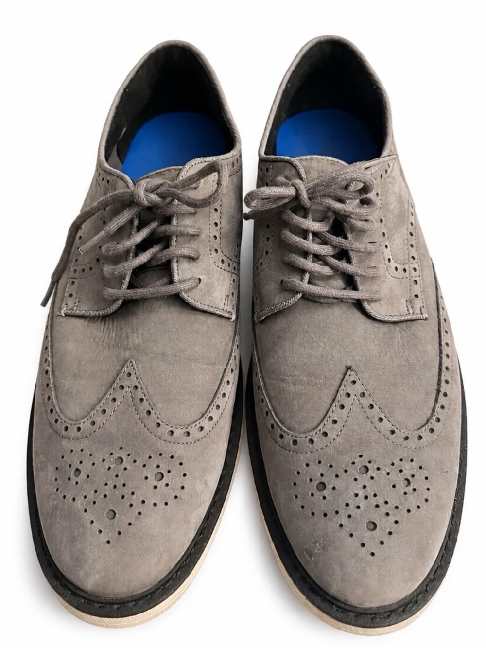 Cole Haan Gray Suede Wingtip Oxfords
